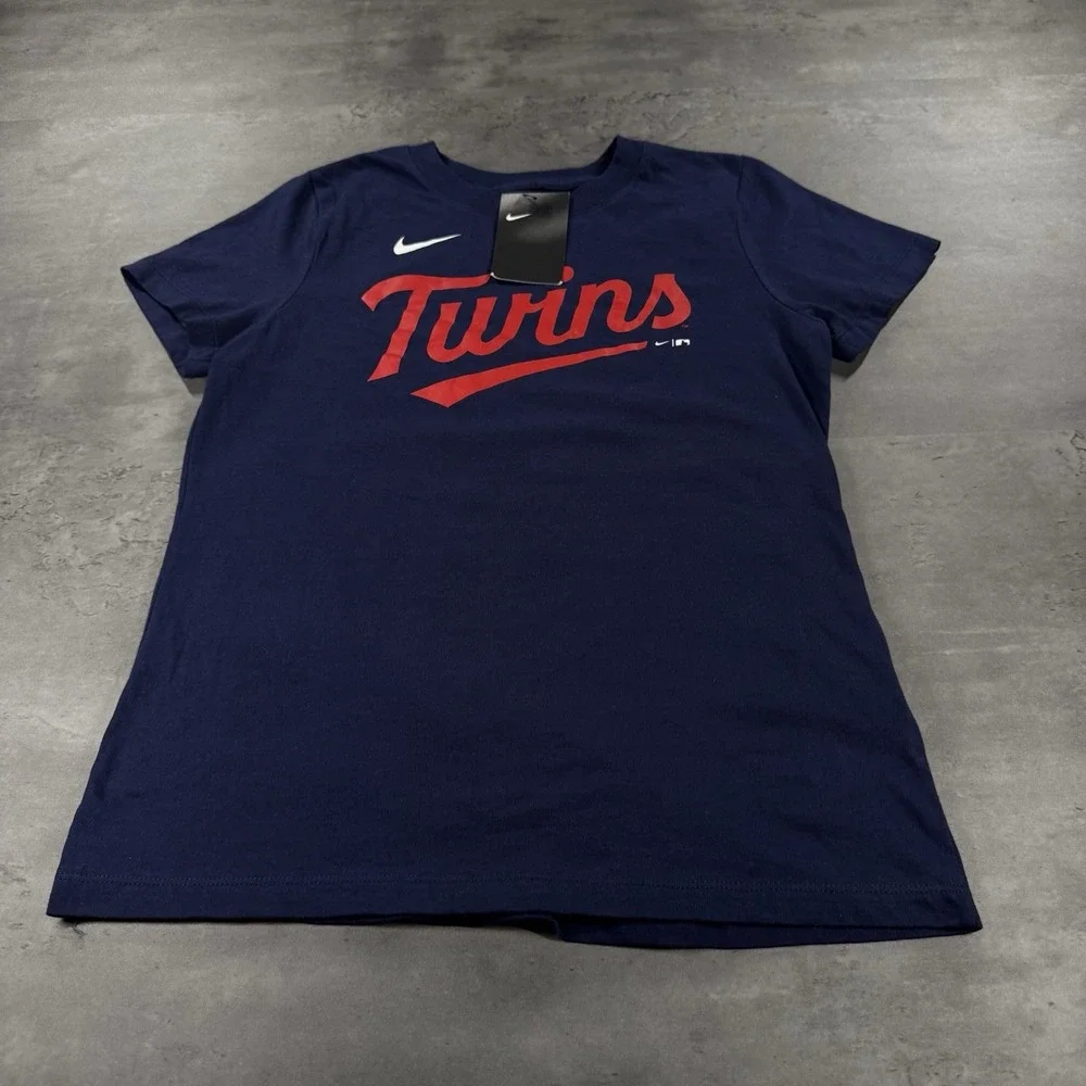 Nike Minnesota Twins Shirt Womens‎ Small Navy Blue Cotton MLB Baseball